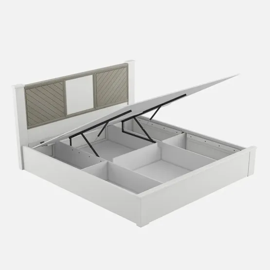 Alaska V3 King Bed Full Lifton - High Gloss White