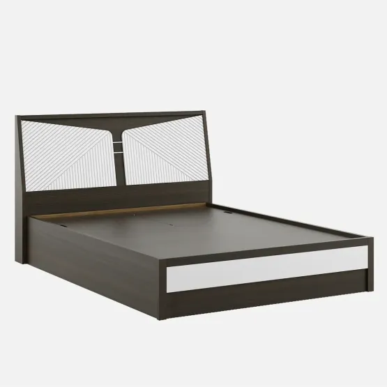 Alina King Bed With 3/4 Lift On - Storage Fumed Oak Woodpore