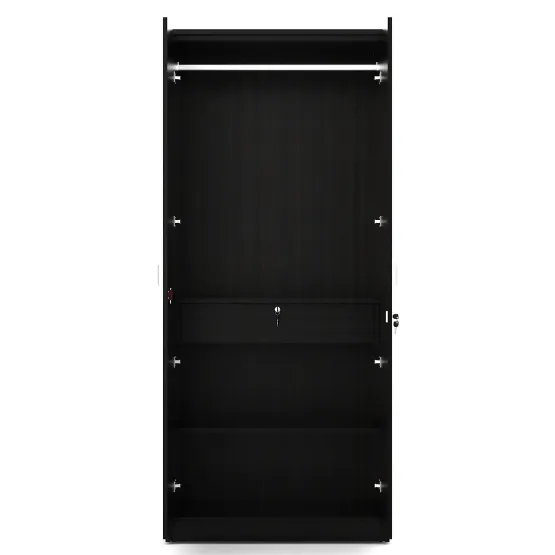 Apex 2 Door Wardrobe With Mirror - Natural Wenge Woodpore