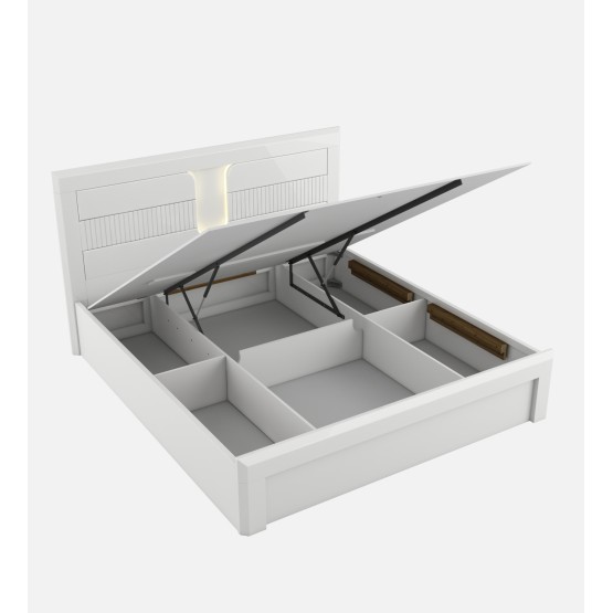 Arctic King Bed Full Lifton With Top Panel - High Gloss White