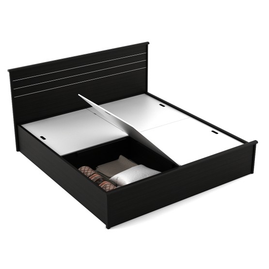 Carnival  King Bed With Box Storage - Natural Wenge Woodpore