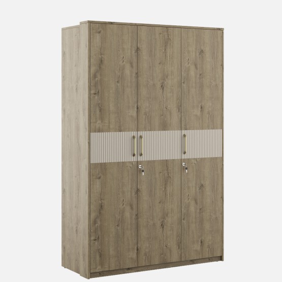 Gloria 3 Door Wardrobe- Sebastain Oak