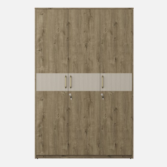 Gloria 3 Door Wardrobe- Sebastain Oak